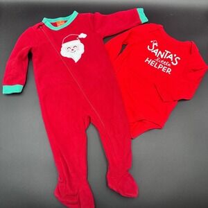 Joe Fresh Santa Pajamas‎ & Cat Jack Santa's Little Helper Bodysuit